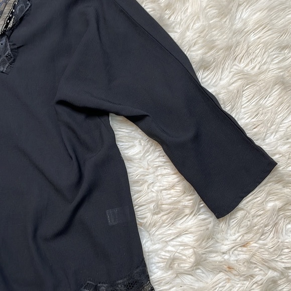 Charming Charlie black size small blouse with lace detail - Picture 3 of 7